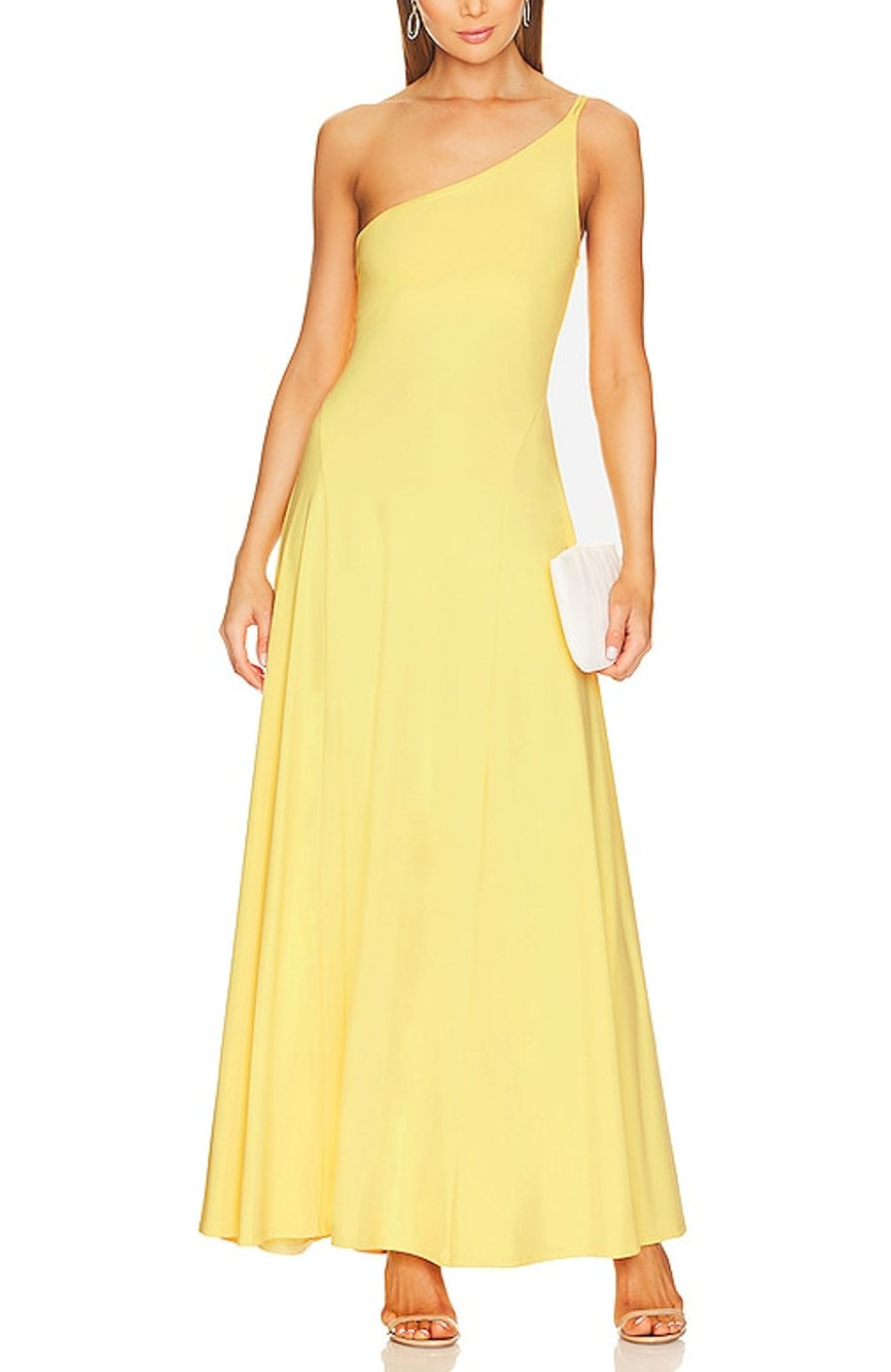 Susana Monaco Sleek Lemon Zest One Shoulder Dress Size S NWT